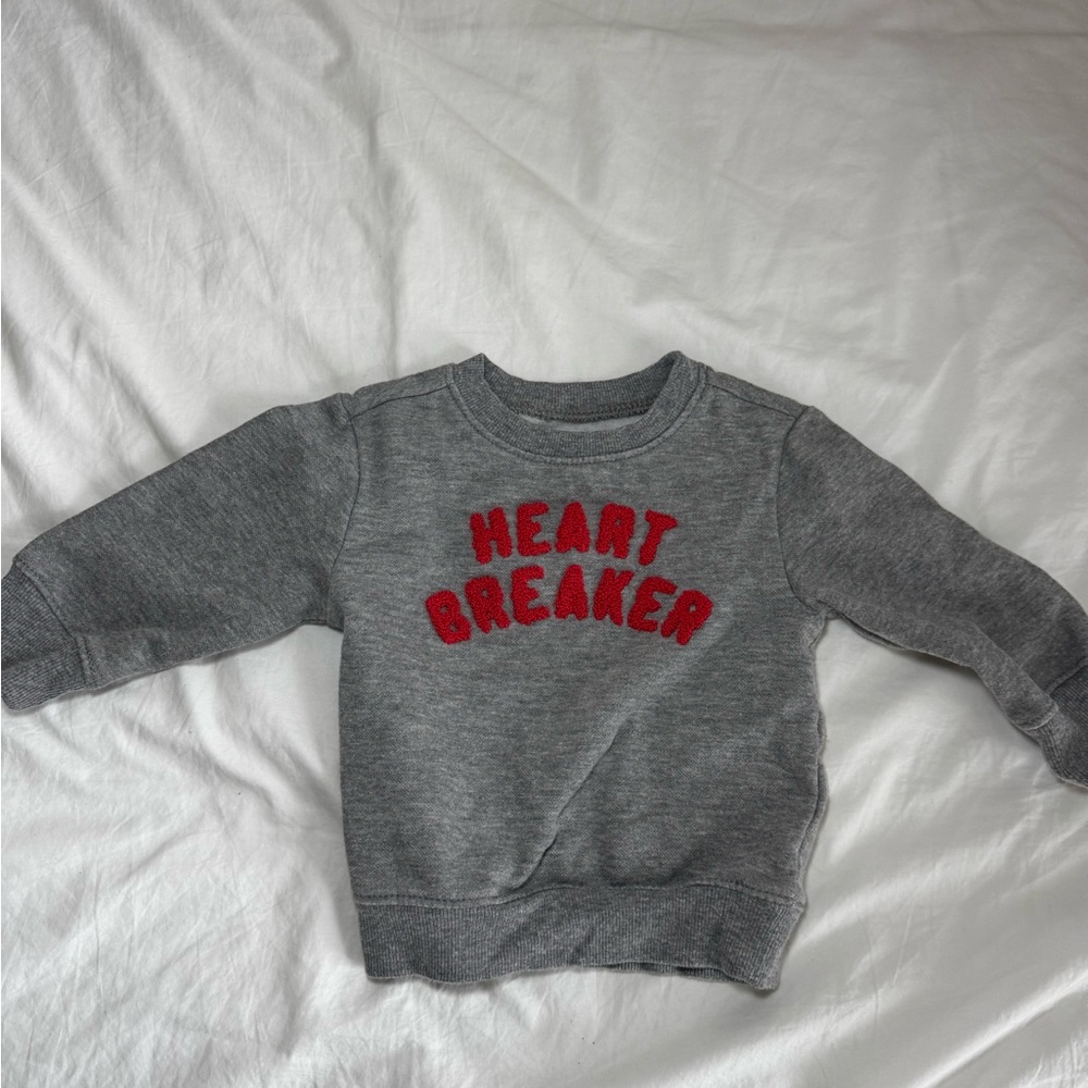 Old Navy Gray Heart Breaker Sweatshirt 12m